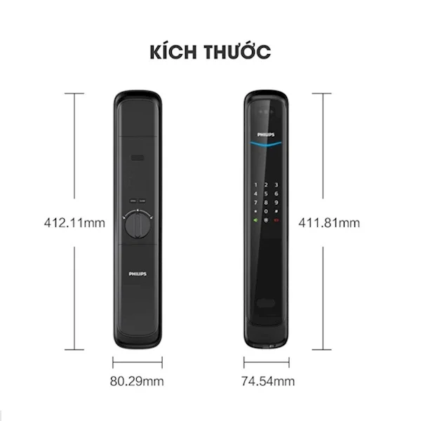 Khóa cửa thông minh vân tay cao cấp Philips DDL702-8HWS- mở bằng Face 3D