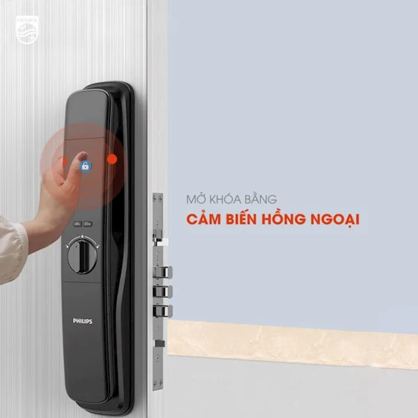 Khóa cửa thông minh vân tay cao cấp Philips DDL702E-5HWS