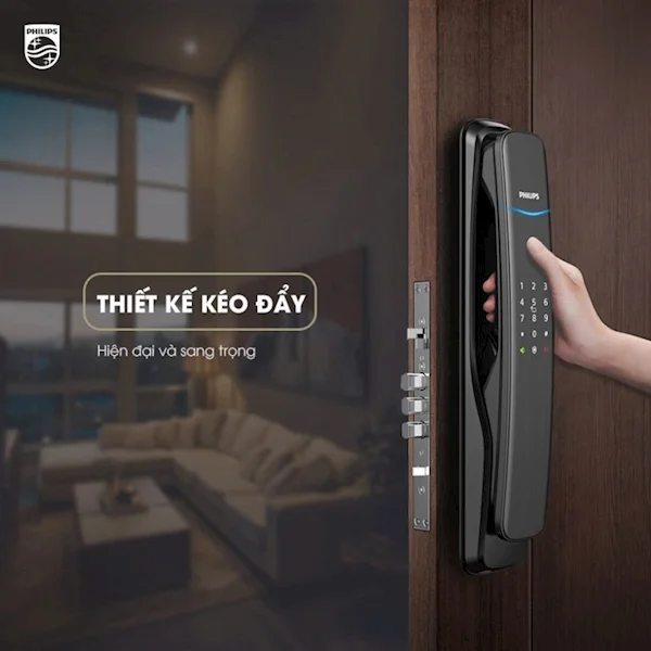 Khóa cửa thông minh vân tay cao cấp Philips DDL702E-5HWS