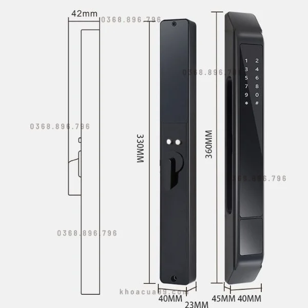 Khóa cửa vân tay cửa nhôm Hubert HBCN79