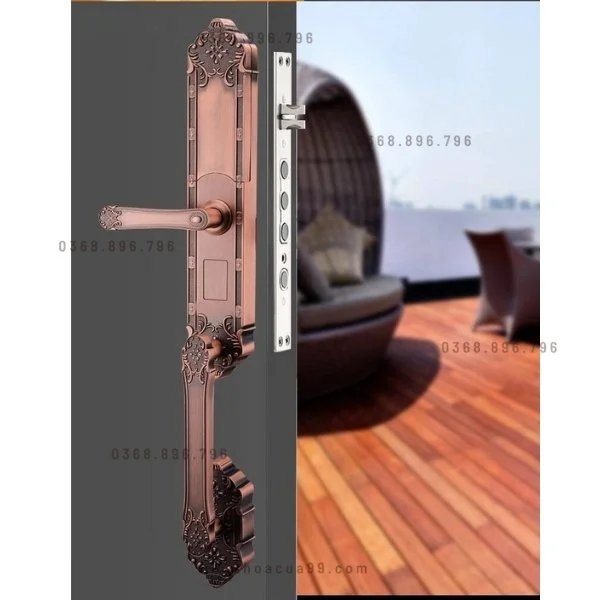 Khóa cửa vân tay đại sảnh tân cổ điển Hubert HBDS77 COPPER